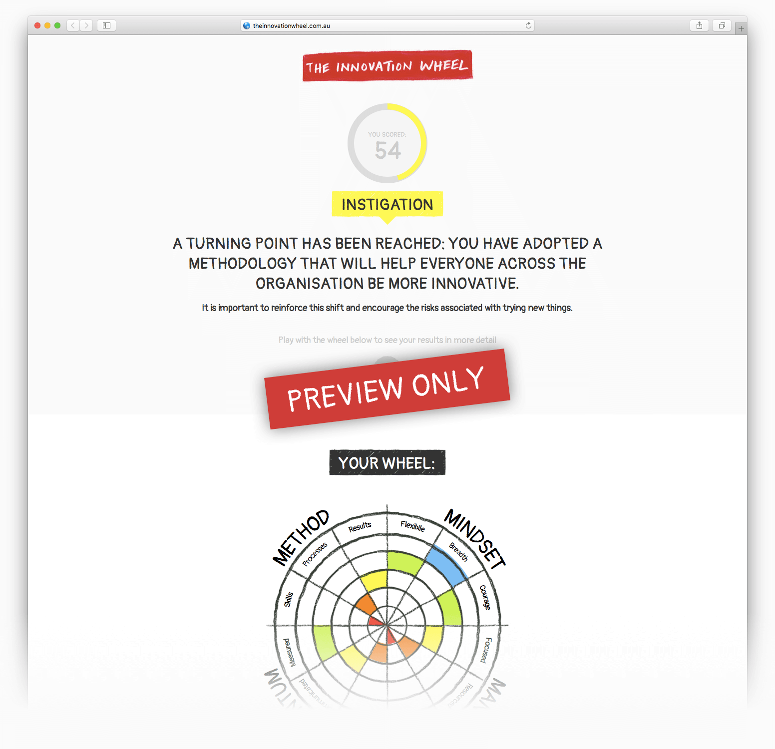 The Innovation Wheel - Sample Result